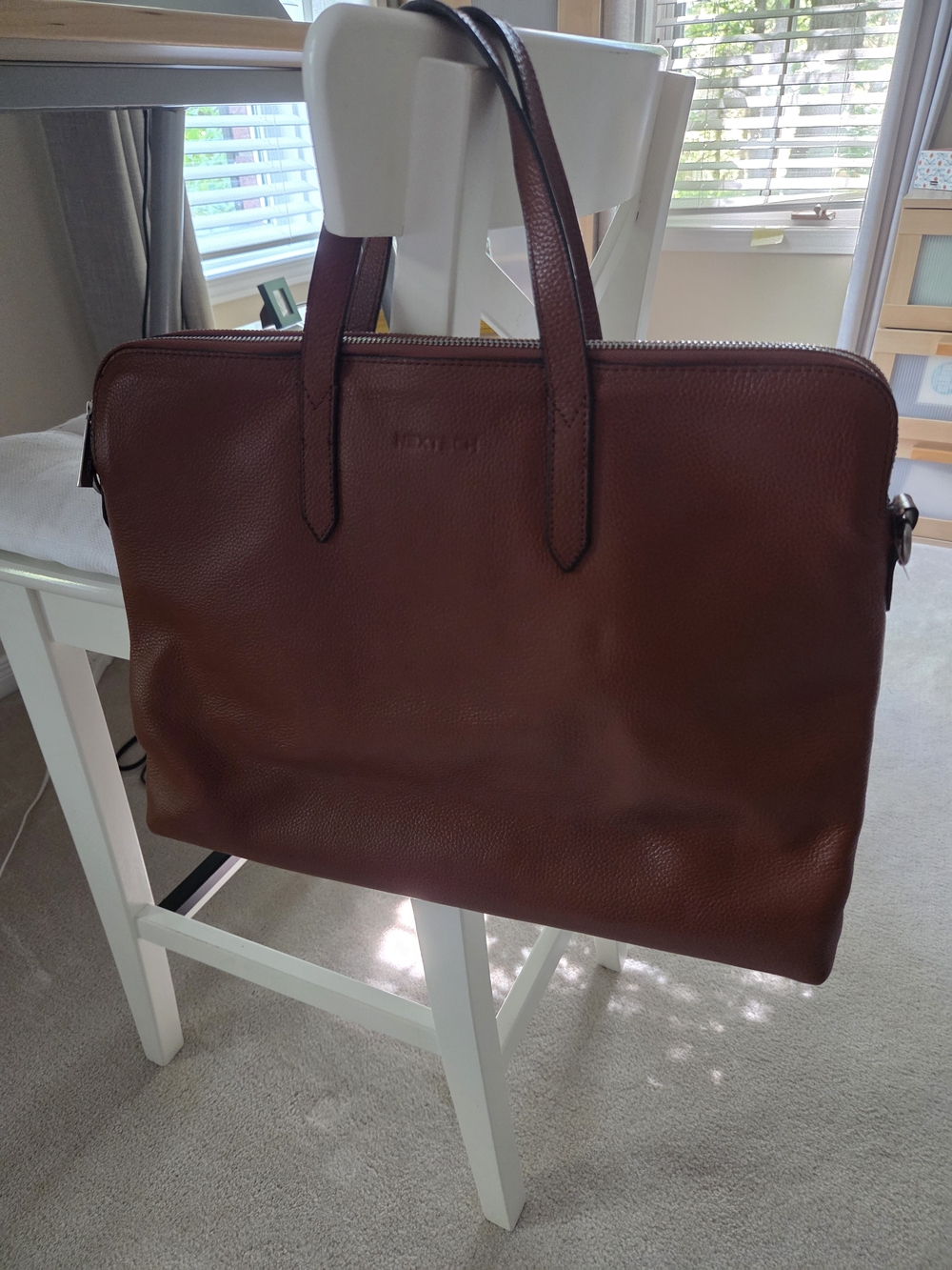 Men's Leather Briefcase Bag in Brown